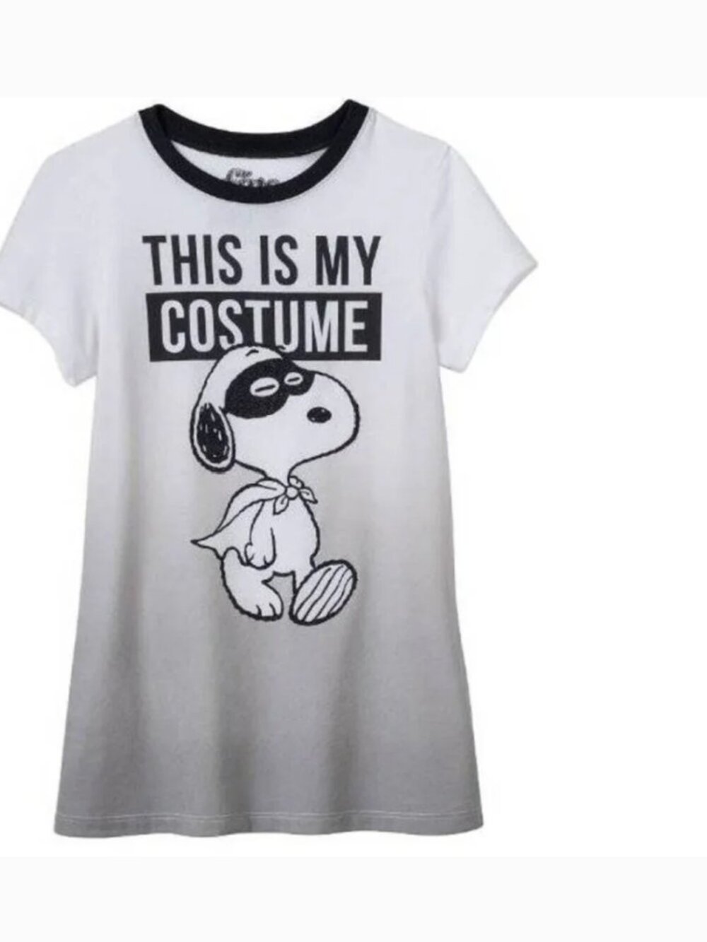Snoopy Halloween Shirt 7/8 THIS IS MY COSTUME White Crew Tee Peanuts Girls